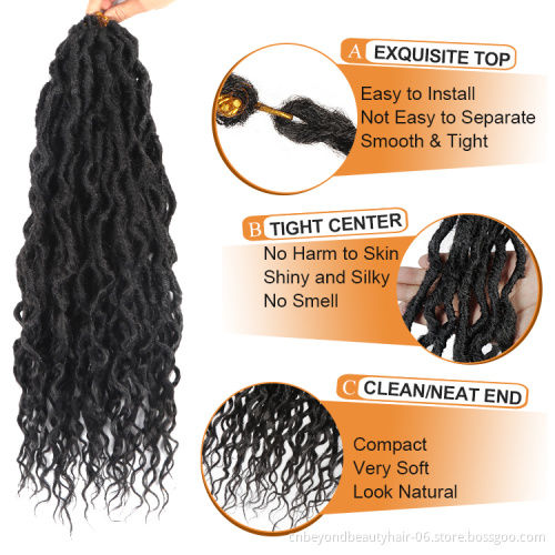 Afro Dreadlock Synthetic Faux Locs Crochet Braid Goddess Hair Bohemian Locs pre-looped Ombre Braiding Hair